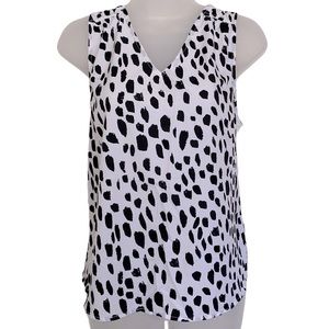 Sleeveless Dalmatian Print Blouse